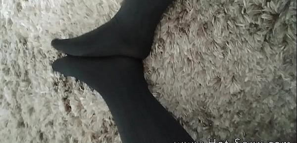  Goddess is showing her feet in pantyhose
